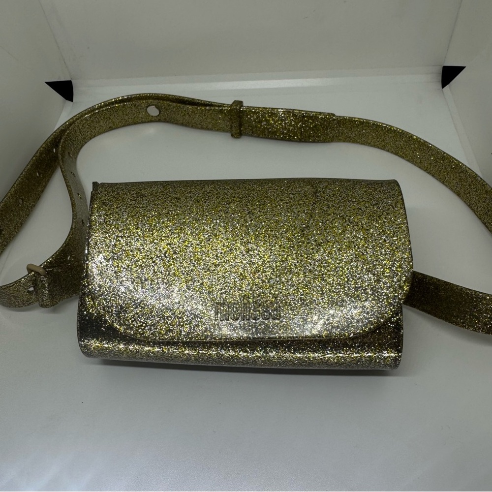 Melissa Plastic Silver and Gold Glitter Belt Bag